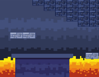 arcade game world and pixel scene design vector image