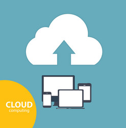cloud computing concept on different electronic vector image