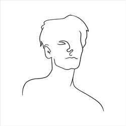 Continuous one line drawing man portrait Vector Image