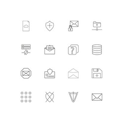cyber security linear thin icons set outlined vector image