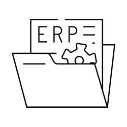 document erp line icon vector image