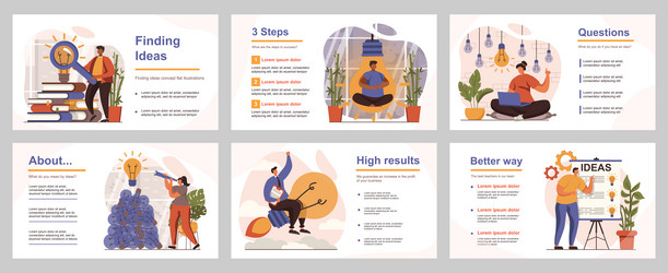 finding ideas concept for presentation slide vector image