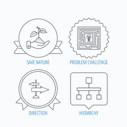 hierarchy save nature and direction arrow icon vector image