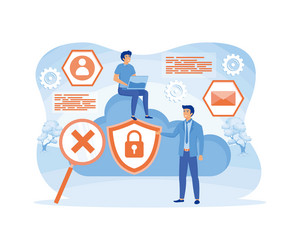 man holding security shield and developer using vector image