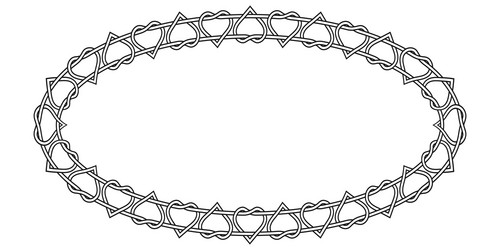oval frame pattern of twisted hearts vector image