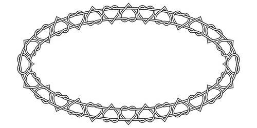 oval frame pattern of twisted hearts vector