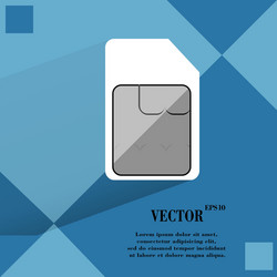 Sim card flat modern web button vector