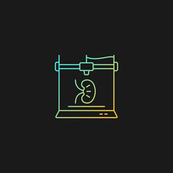 3d printed kidney gradient icon for dark theme vector