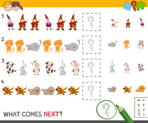 complete the pattern activity game vector image