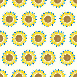 Flat color seamless sunflower wallpaper vector