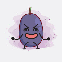java plum fruit cute character with simple face vector image