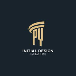 py monogram with pillar icon design luxury vector image