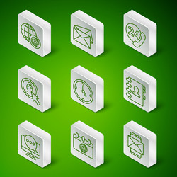 set line mobile and envelope calendar with email vector image