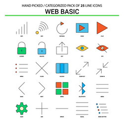 Web basic flat line icon set - business concept vector