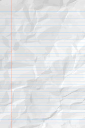 white lean crumpled notebook paper with lines vector