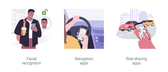 artificial intelligence applications isolated vector image