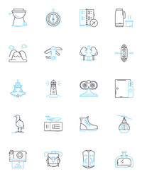 autonomous vehicles linear icons set automation vector image