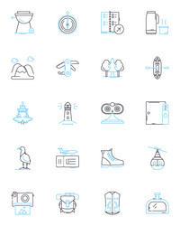 Autonomous vehicles linear icons set automation vector