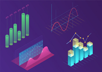 Bright modern gradient color infographic vector