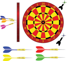 Dart Game with Board and Targets vector image