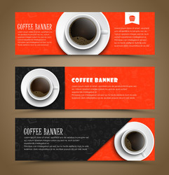 design coffee banners with a cup vector