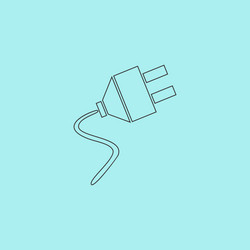 Electrical plug web flat icon Royalty Free Vector Image