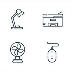 electronics line icons linear set quality vector image