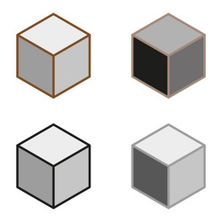 isometric cube shapes geometric block icons vector image