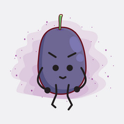 java plum fruit cute character with simple face vector image