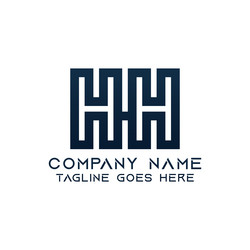 Letter mh logo design template Royalty Free Vector Image