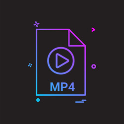 mp4 file extension format icon design vector image