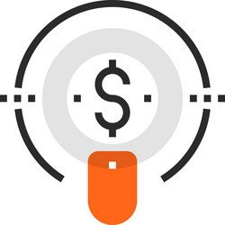 pay per click flat line web icon concept vector image