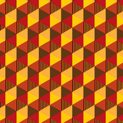 Seamless geometric pattern of yellow and red vector