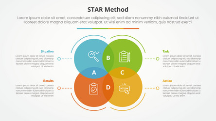Star method infographic concept for slide Vector Image