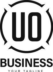 uo initial a logo design with abstract style vector image