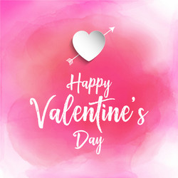 Valentines day background with watercolour texture vector