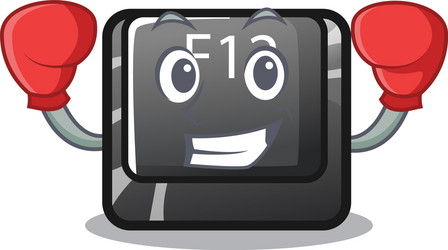 boxing button f12 on a keyboard mascot vector image
