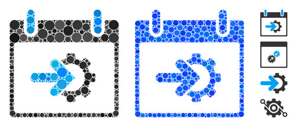cog integration calendar day composition icon vector image