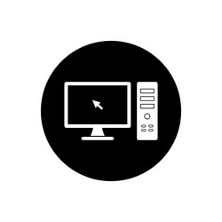 computer icon rounded button style eps vector image