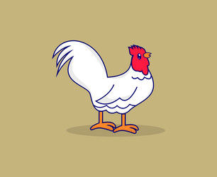 Cute chicken cartoon icon concept isolated logo vector