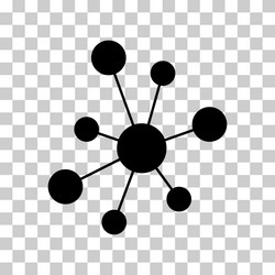 hub flat network icon connect structure symbol vector image