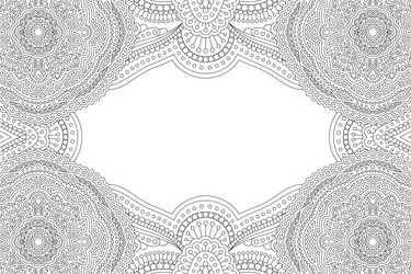 line art for coloring book with abstract border vector image