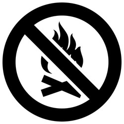 No open fire flame forbidden sign modern round vector