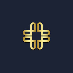 Square shape line ornament gold logo Royalty Free Vector