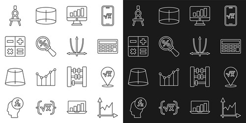 set line graph schedule chart diagram square vector image