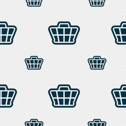 Shopping cart icon sign seamless pattern vector