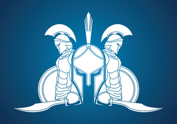 Spartan Warriors with Shields Vector Image