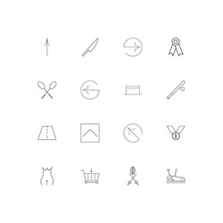 Sport fitness and recreation linear thin icons vector