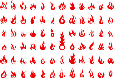 Collection of fire icon vector