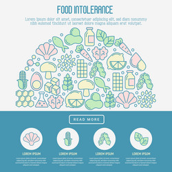 Food intolerance concept with thin line icons vector